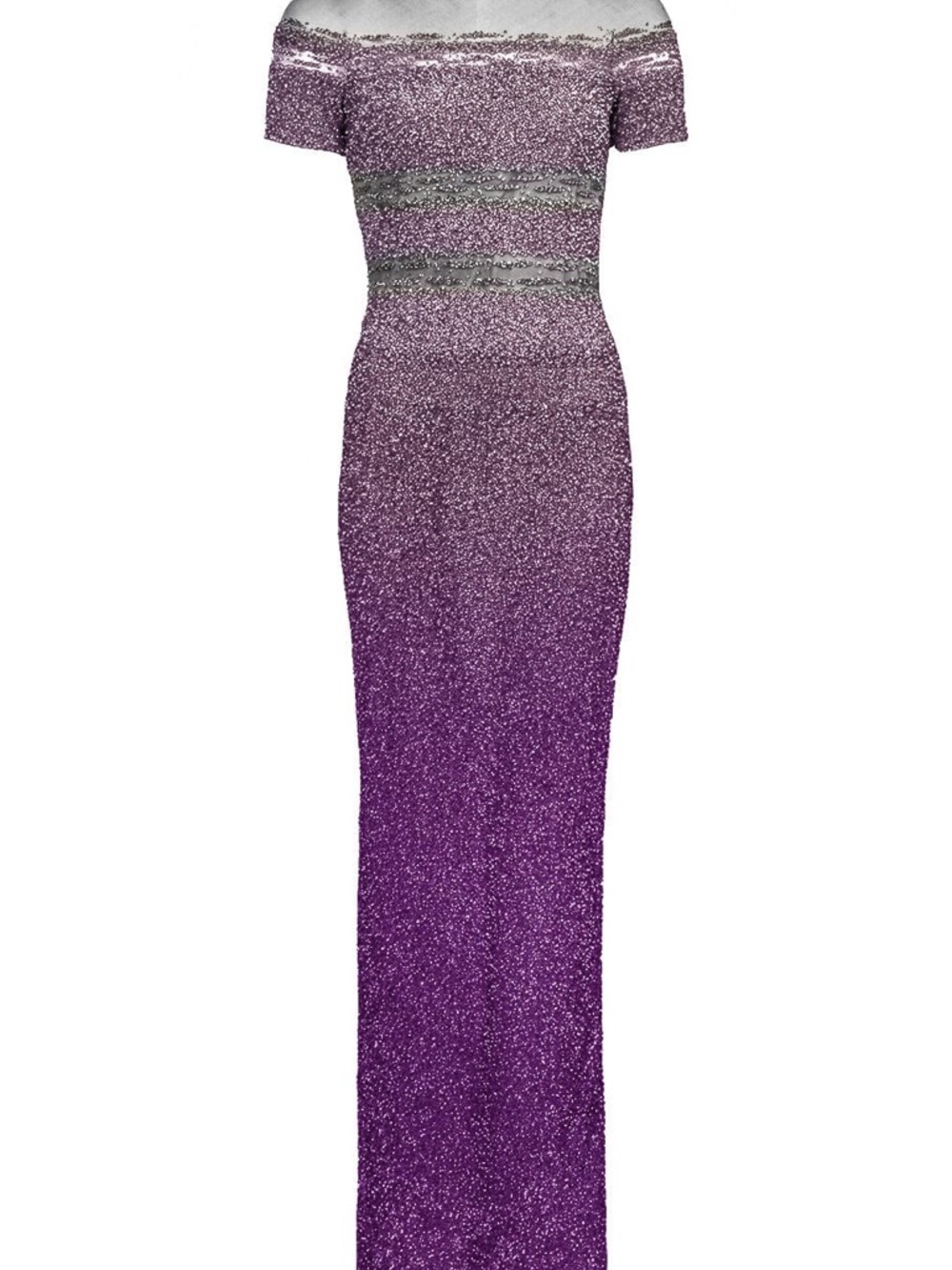 $4,895 Pamella Roland Sequined Ombre Illusion Gown Size 14 100% Silk .Hang - Picture 10 of 13